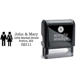 Married Couple Icon Return Address Stamp Body and Design