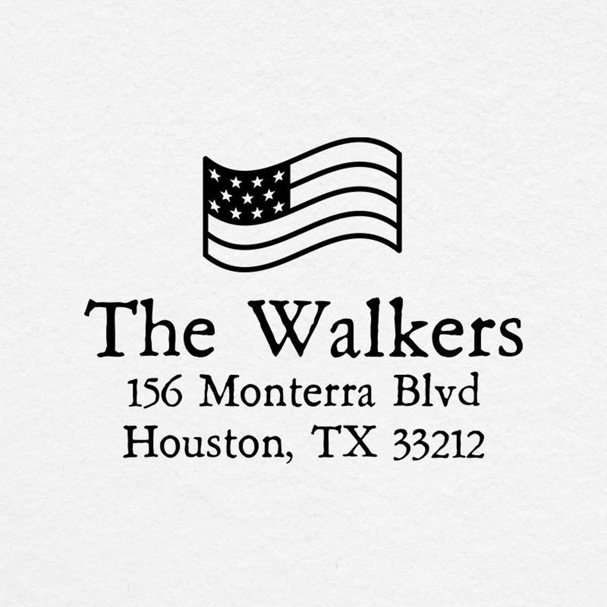 Stars and Stripes Custom Return Address Stamp