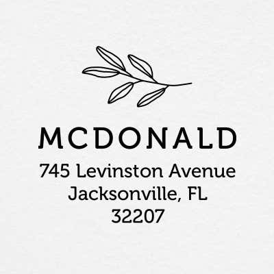 Elegant Botanical Custom Return Address Stamp - alternate view
