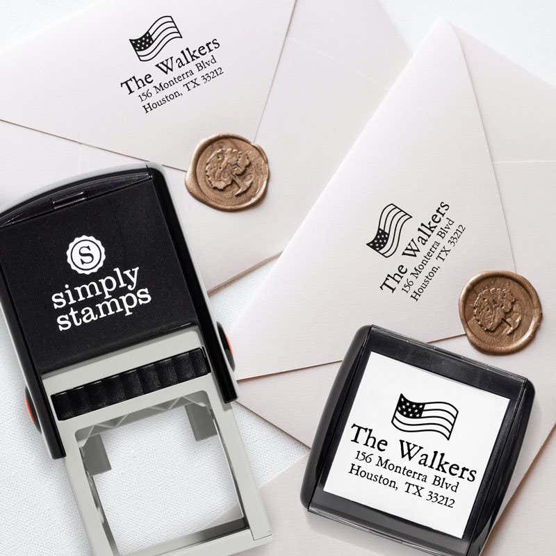 Stars and Stripes Custom Return Address Stamp