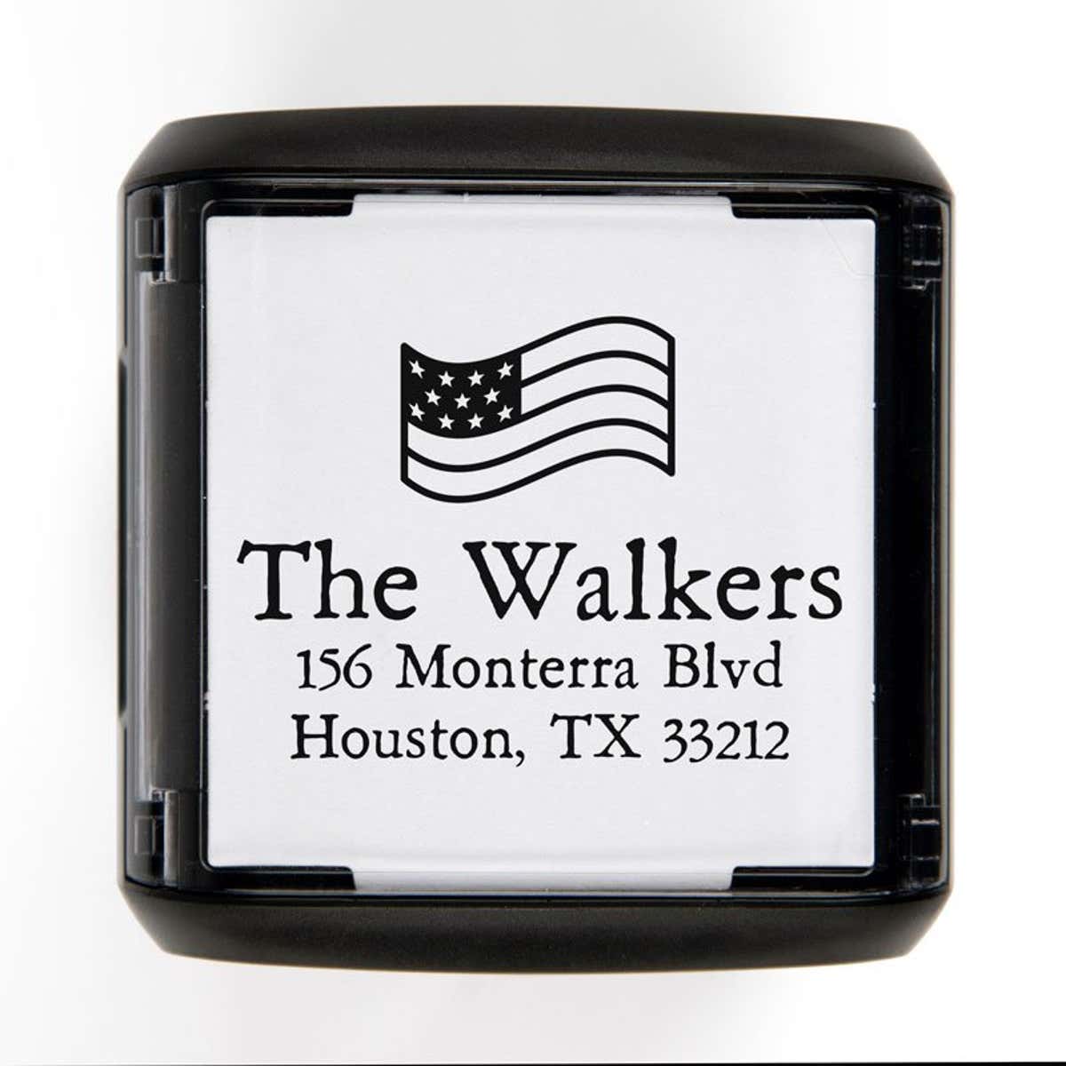 Stars and Stripes Custom Return Address Stamp (Top View)