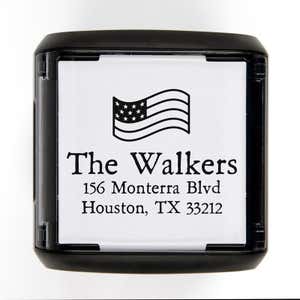 Stars and Stripes Custom Return Address Stamp (Top View)