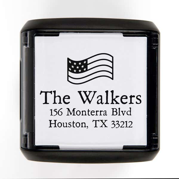 Stars and Stripes Custom Return Address Stamp (Top View)