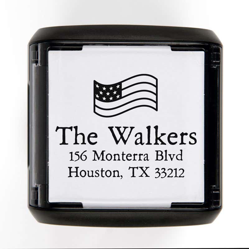 Stars and Stripes Custom Return Address Stamp (Top View)