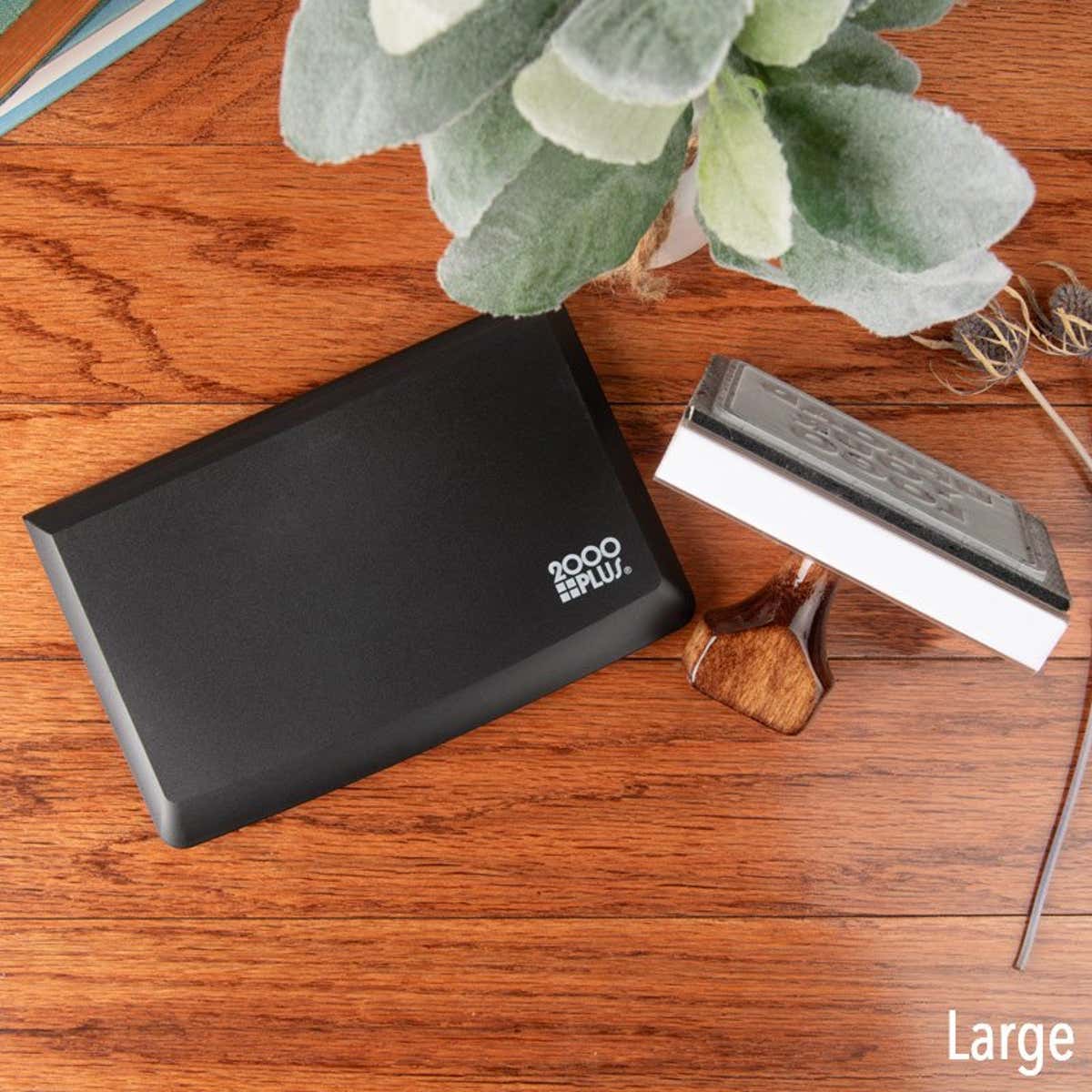 Large Black Ink pad with Hand Stamp