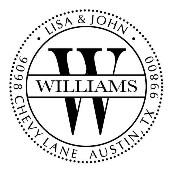 Williams Address Stamp Impression on White Background