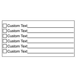 6 Line Box Form Custom Rubber Stamp Impression on White
