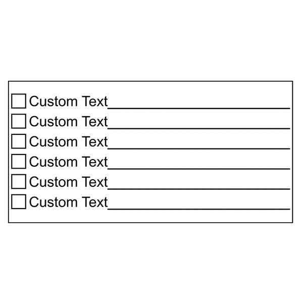 6 Line Box Form Custom Rubber Stamp Impression on White