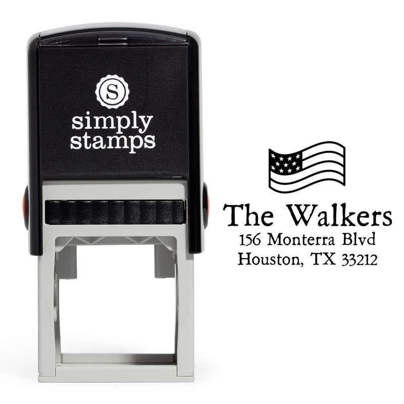Stars and Stripes Custom Return Address Stamp