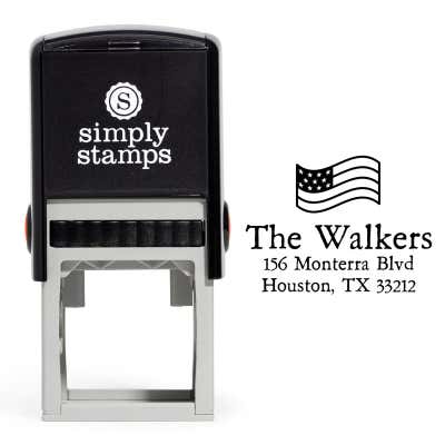 Stars and Stripes Custom Return Address Stamp - alternate view