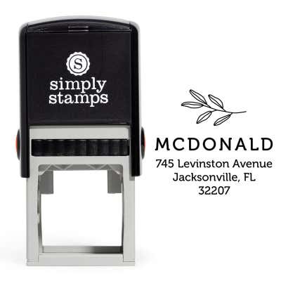 Elegant Botanical Custom Return Address Stamp - alternate view
