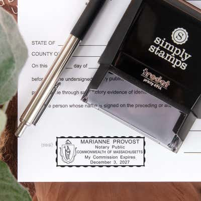 Massachusetts Notary Rectangle Seal - alternate view