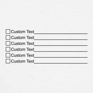 6 Line Box Form Custom Stamp Impression (on textured paper)