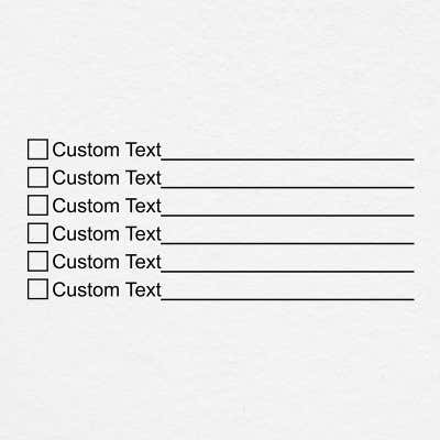 6 Line Custom Rubber Stamp with Box Form - alternate view