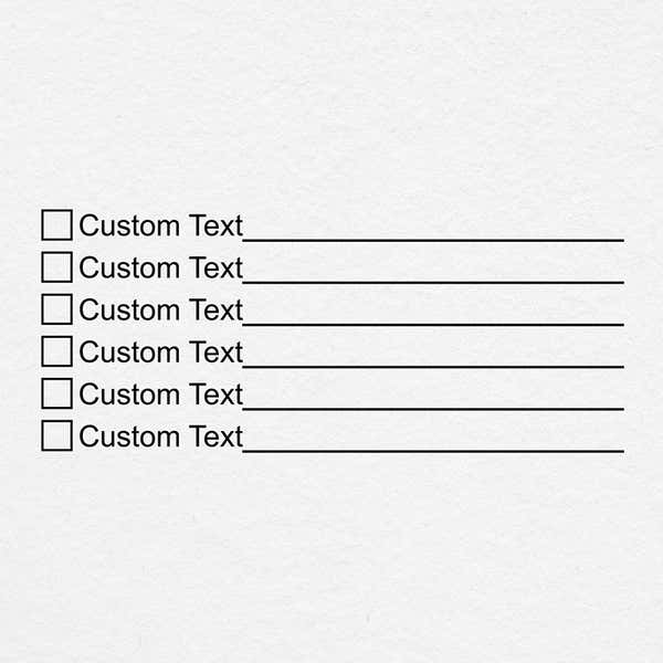 6 Line Box Form Custom Stamp Impression (on textured paper)