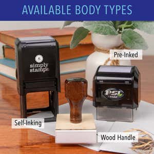 Self-Inking, Wood Handle, and Pre-Inked Stamp Bodies