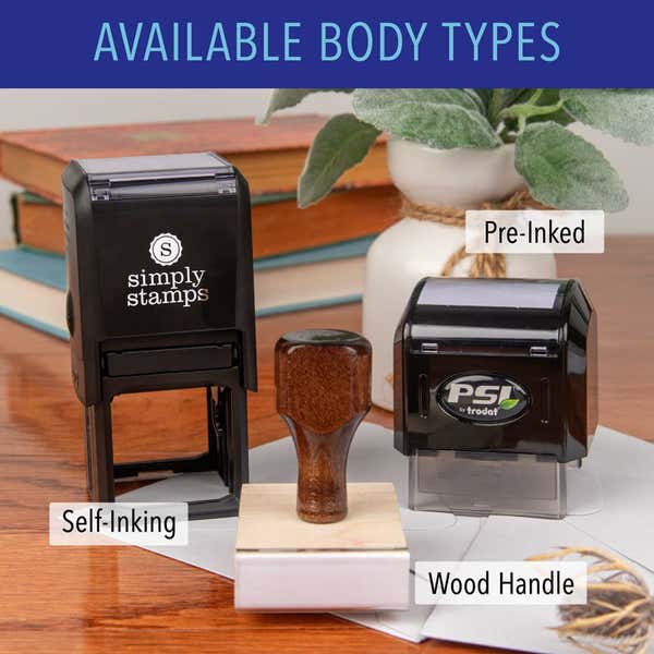 Self-Inking, Wood Handle, and Pre-Inked Stamp Bodies