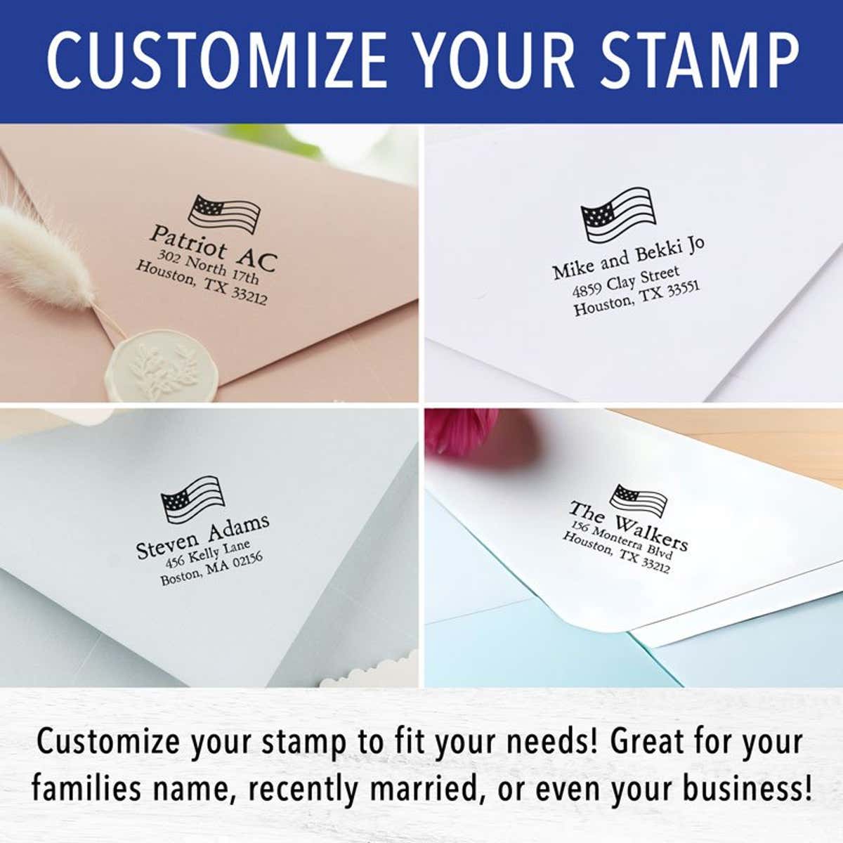 Stars and Stripes Custom Return Address Stamp