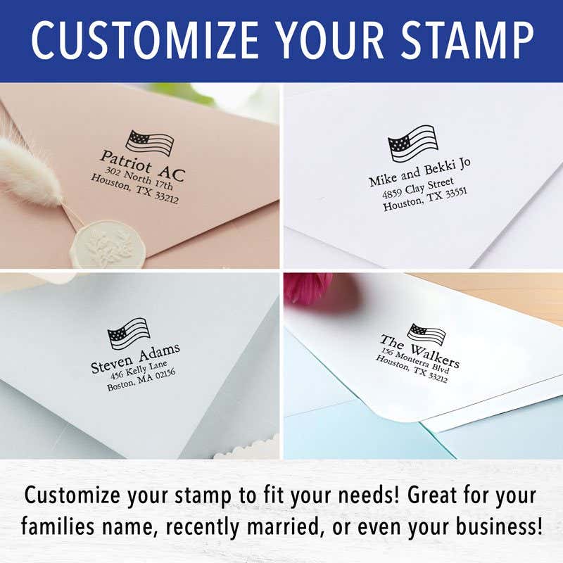 Stars and Stripes Custom Return Address Stamp