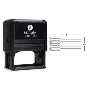 6 Line Box Form Custom Rubber Stamp Impression Size
