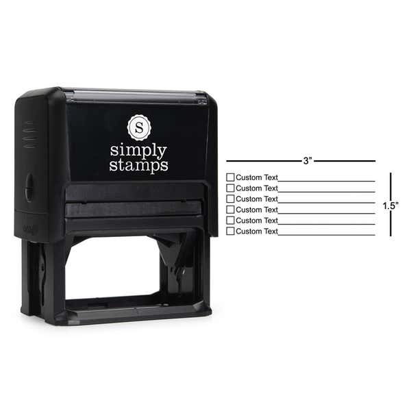 6 Line Box Form Custom Rubber Stamp Impression Size