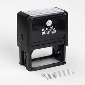6 Line Box Form Custom Rubber Stamp with impression (lifestyle)