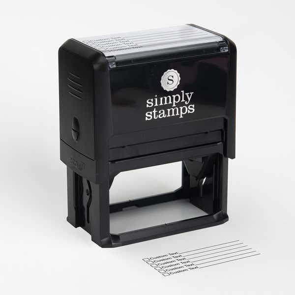 6 Line Box Form Custom Rubber Stamp with impression (lifestyle)