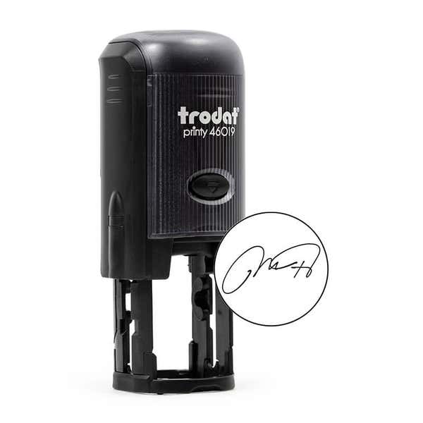 Angled view of the Initial Signature Stamp and impression on the Trodat Printy 46019