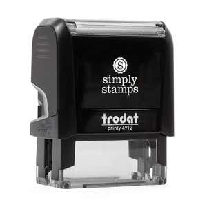 Angled view of Trodat Printy 4912 used with Medium Signature Stamp Bottom Impression