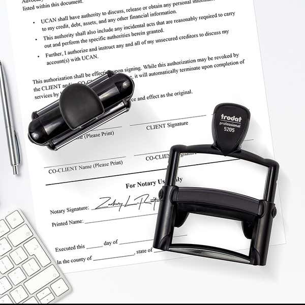 Example of Trodat Professional 5205 | Signature Stamp impression on paper