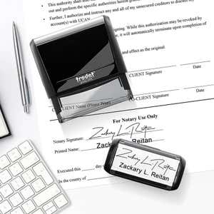 Example of Extra Large Signature Stamp Bottom with Trodat Printy 4914 Self-Inking Stamp Bod