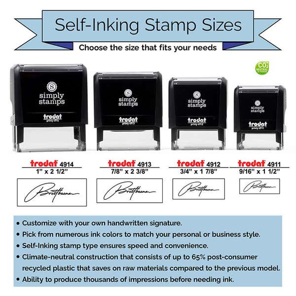 Sizing of Trodat Printy Self-Inking Signature Stamps