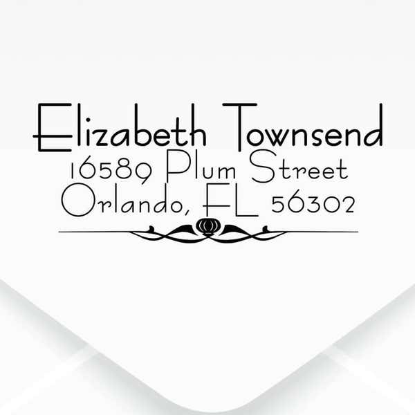 Natural Deco Accent Return Address Stamp