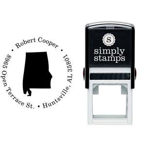Alabama Round Address Stamp Body and Design