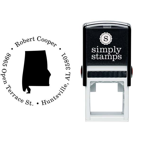 Alabama Round Address Stamp Body and Design