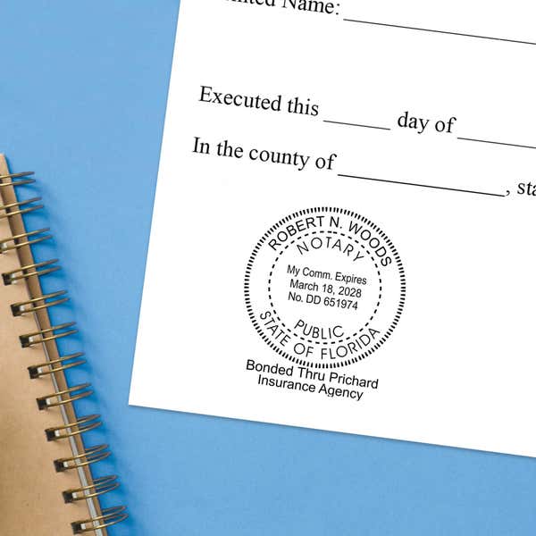 Florida Notary Bonded Thru Agency Impression Example