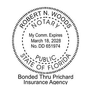 Florida Notary Bonded Thru Agency Impression Only