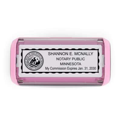 Minnesota Pink Rectangle Notary Stamp - alternate view