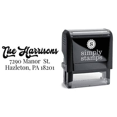 Antique Script Custom Address Stamp - alternate view