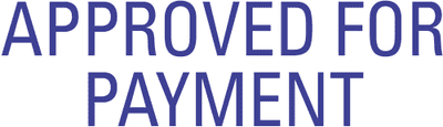 APPROVED FOR PAYMENT Stock Stamp