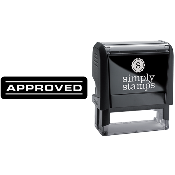 Approved in Block Lettering Business Stamp