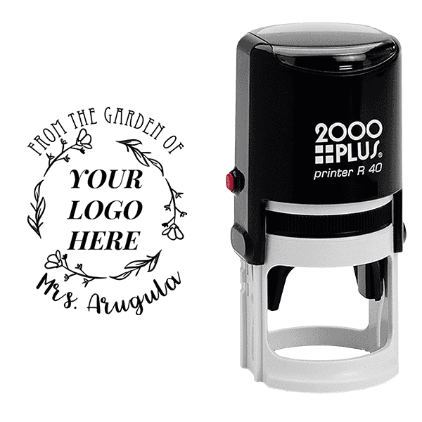 Arugula Round Custom Logo Garden Stamp