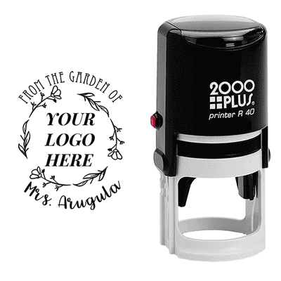 Custom Round Arugula Garden Logo Stamp - alternate view