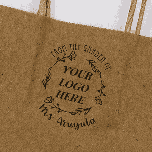 Arugula Round Custom Logo Garden Stamp Imprint Example