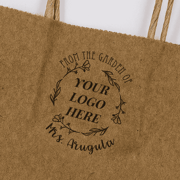 Arugula Round Custom Logo Garden Stamp Imprint Example
