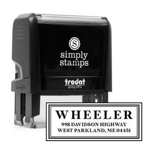 Boxed Serif Stamp Impression in front of Stamp Body
