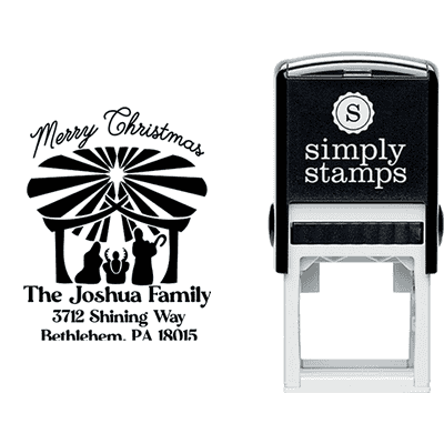 Nativity Scene 1.5" Address Stamp - alternate view