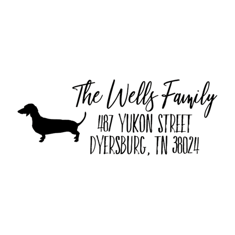 Dachshund Dog Personalized Address Stamp