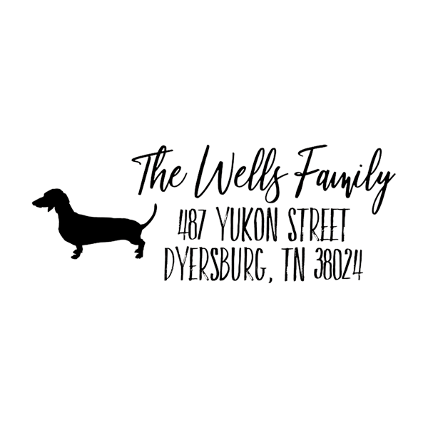 Dachshund Dog Personalized Address Stamp