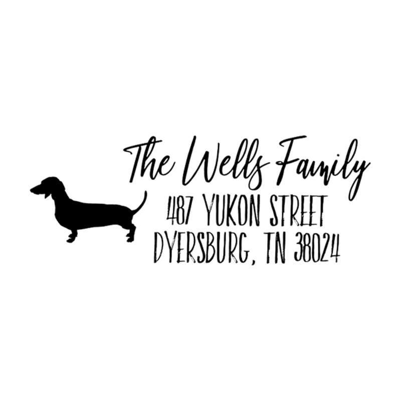 Dachshund Dog Personalized Address Stamp